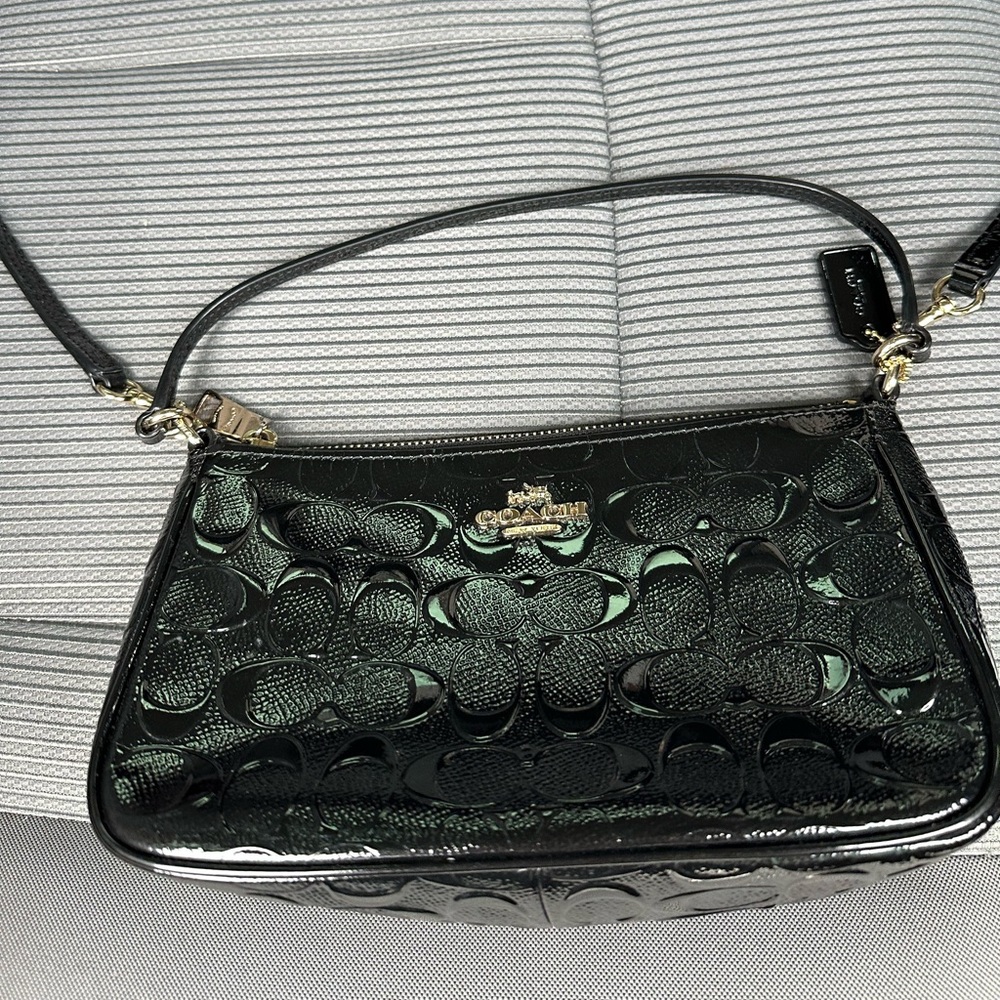Coach Black Embossed Leather Bag